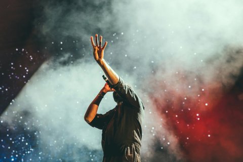 Live op een festival
